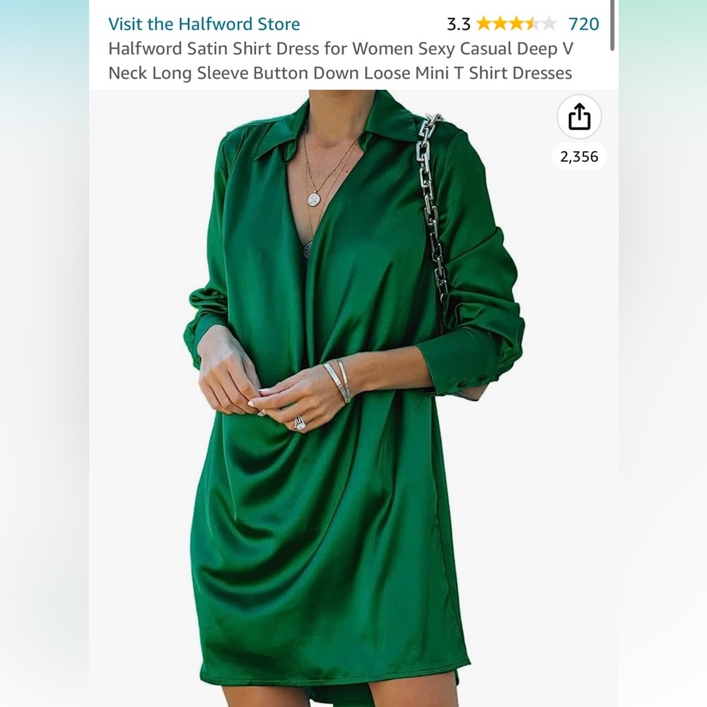 Satin Shirt Dress size M
